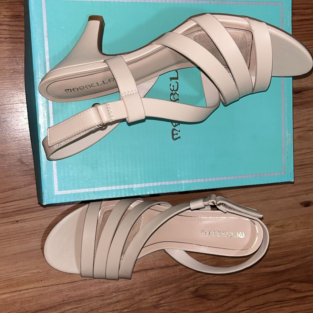 Marbella Cream Strappy Sandals